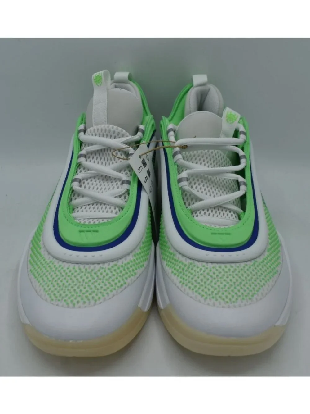 Adidas Mens Size 12 D.O.N.‎ Issue 6 White Green Blue Basketball Shoes Sneakers